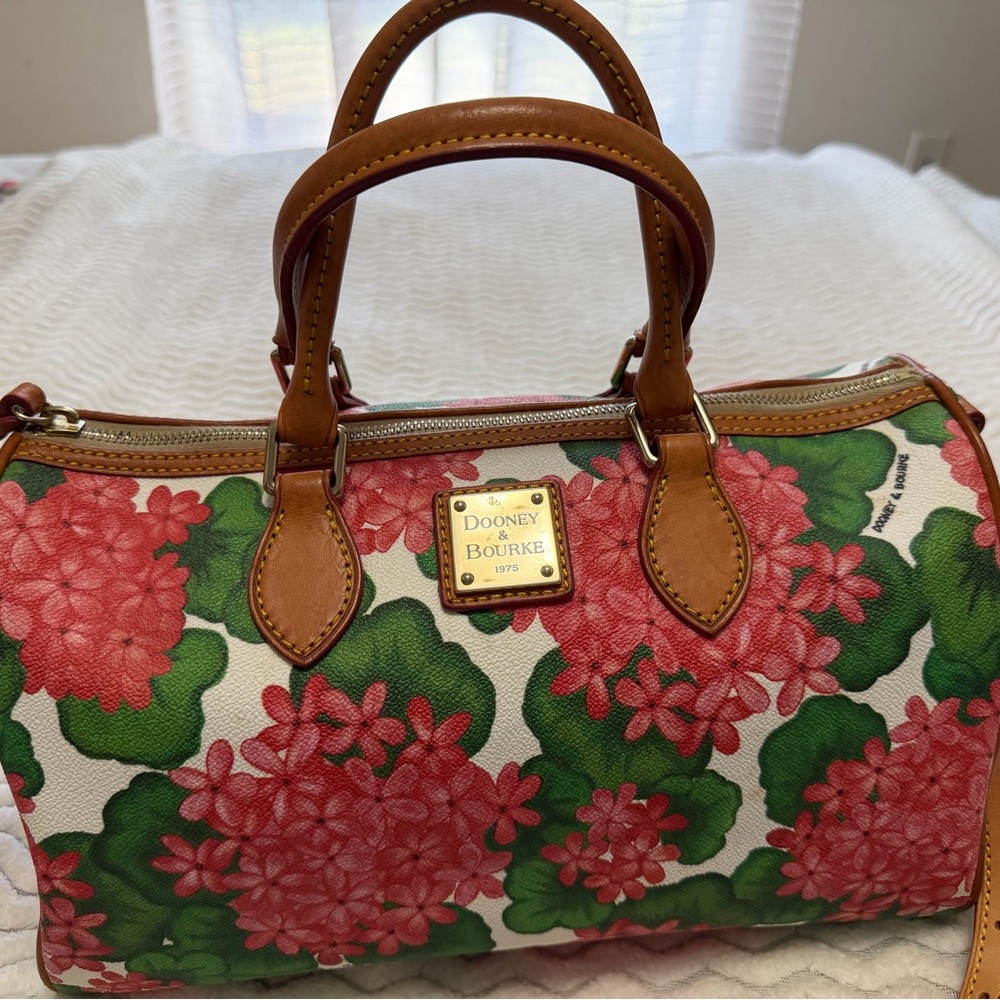 Dooney & Bourke Pink and Green Floral Satchel